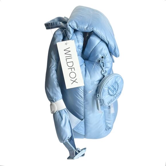 NEW Wildfox Parachute BACKPACK & COIN PURSE Blue Puffy Nylon HANDBAG Lightweight main image 13